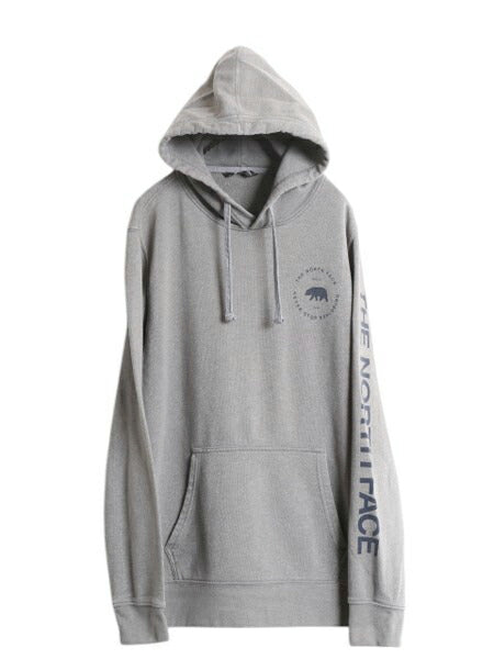 ノースフェイス ベア イラスト プリント スウェット フード パーカー メンズ L / 古着 The North Face プルオーバー 裏起毛 アウトドア 灰