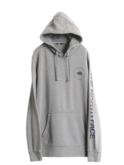 ノースフェイス ベア イラスト プリント スウェット フード パーカー メンズ L / 古着 The North Face プルオーバー 裏起毛 アウトドア 灰
