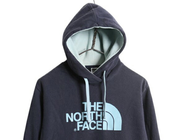 US企画 ノースフェイス プリント スウェット フード パーカー メンズ S 古着 The North Face プルオーバー トレーナー アウトドア ツートン