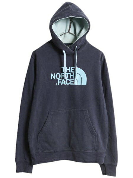 US企画 ノースフェイス プリント スウェット フード パーカー メンズ S 古着 The North Face プルオーバー トレーナー アウトドア ツートン
