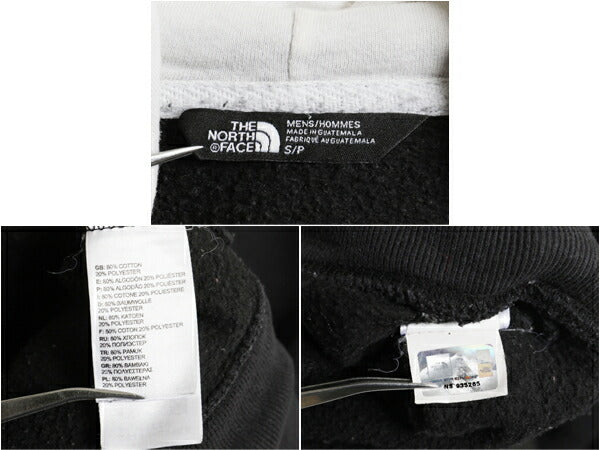 US企画 ノースフェイス プリント スウェット フード パーカー メンズ S / The North Face プルオーバー トレーナー アウトドア 裏起毛 黒