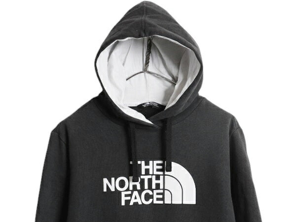 US企画 ノースフェイス プリント スウェット フード パーカー メンズ S / The North Face プルオーバー トレーナー アウトドア 裏起毛 黒