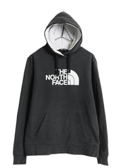 US企画 ノースフェイス プリント スウェット フード パーカー メンズ S / The North Face プルオーバー トレーナー アウトドア 裏起毛 黒