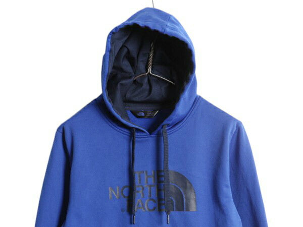 ノースフェイス プリント フード パーカー メンズ S 古着 The North Face ジャージ 素材 ストレッチ 裏 フリース プルオーバー アウトドア