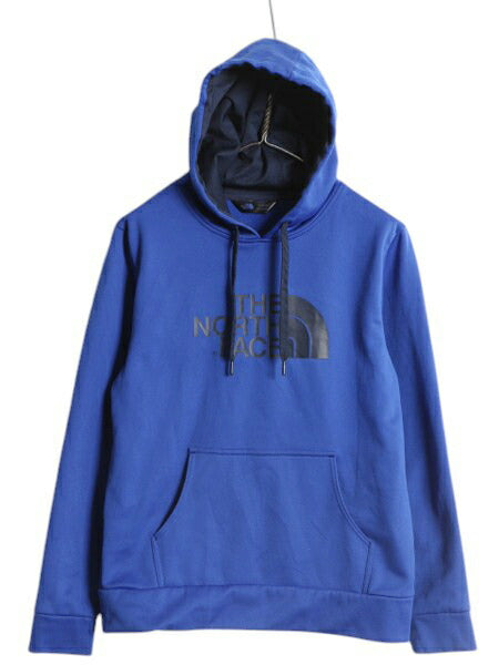 ノースフェイス プリント フード パーカー メンズ S 古着 The North Face ジャージ 素材 ストレッチ 裏 フリース プルオーバー アウトドア