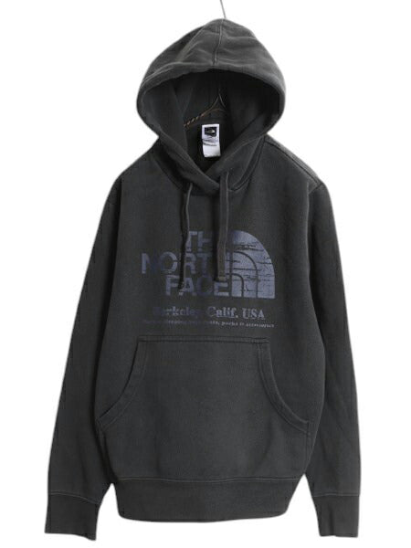 US企画 ノースフェイス プリント スウェット フード パーカー メンズ S / The North Face プルオーバー トレーナー アウトドア 裏起毛 黒