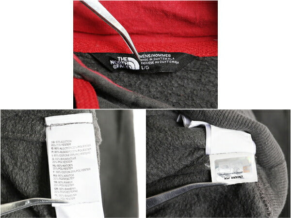 US企画 ノースフェイス プリント スウェット フード パーカー メンズ L 古着 The North Face トレーナー アウトドア プルオーバー ツートン