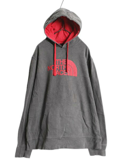 US企画 ノースフェイス プリント スウェット フード パーカー メンズ L 古着 The North Face トレーナー アウトドア プルオーバー ツートン