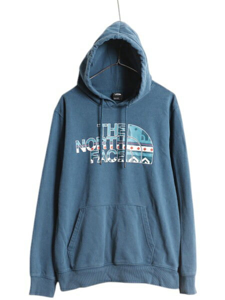 ノースフェイス プリント スウェット フード パーカー メンズ L The North Face プルオーバー 裏起毛 トレーナー アウトドア グラフィック