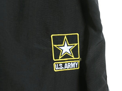 米軍実物 US ARMY ナイロン トレーニング パンツ メンズ M 程 古着 ミリタリー アーミー APFU ワンポイント ポケット付き ブラック 薄手 黒