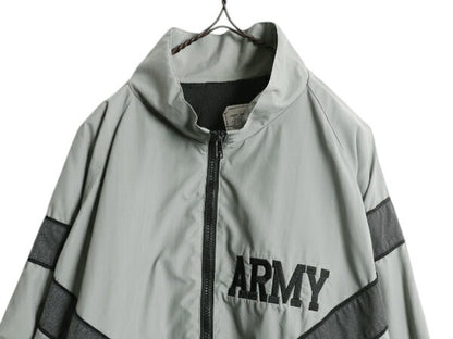 00s 米軍実物 US ARMY ナイロン トレーニング ジャケット LARGE REGULAR / 04年製 オールド 軍物 IPFU ミリタリー ブルゾン ジャンパー 灰