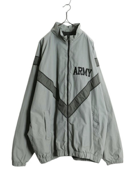 90s 米軍実物 US ARMY ナイロン トレーニング ジャケット XX-LARGE LONG / 古着 99年製 オールド 軍物 PFU ミリタリー ブルゾン ジャンパー