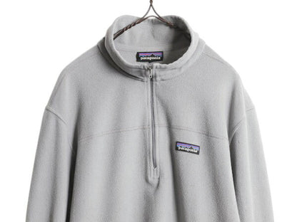 パタゴニア マイクロD ハーフジップ フリース プルオーバー メンズ L / ロンT 長袖 Tシャツ アウトドア ハイネック 薄手 カットソー グレー