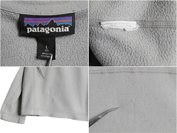 パタゴニア マイクロD ハーフジップ フリース プルオーバー メンズ L / ロンT 長袖 Tシャツ アウトドア ハイネック 薄手 カットソー グレー