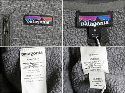 パタゴニア ベターセーター ハーフジップ メンズ M / 古着 18年製 Patagonia フリース セーター ジャケット プルオーバー カレッジ 刺繍 灰