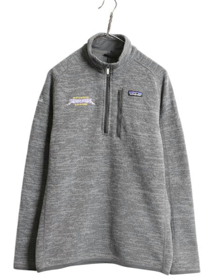 パタゴニア ベターセーター ハーフジップ メンズ M / 古着 18年製 Patagonia フリース セーター ジャケット プルオーバー カレッジ 刺繍 灰