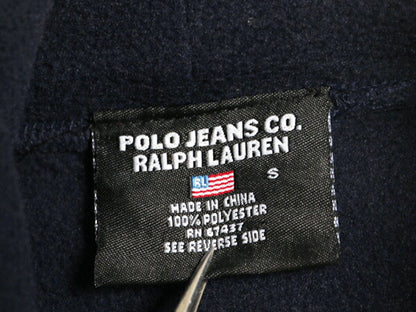 ラルフローレン フリース パーカー ジャケット メンズ S / POLO JEANS CO プルオーバー ブルゾン フード ワンポイント ロゴ刺繍 ネイビー