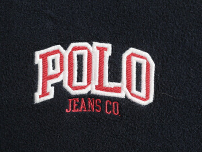 ラルフローレン フリース パーカー ジャケット メンズ S / POLO JEANS CO プルオーバー ブルゾン フード ワンポイント ロゴ刺繍 ネイビー