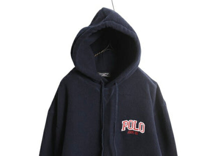 ラルフローレン フリース パーカー ジャケット メンズ S / POLO JEANS CO プルオーバー ブルゾン フード ワンポイント ロゴ刺繍 ネイビー