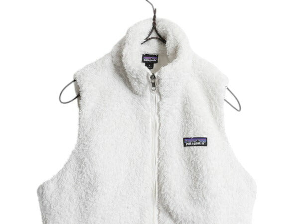 パタゴニア ロスガトス フリース ベスト レディース S / 18年製 Patagonia ハイ パイル ボア 重ね着 フルジップ アウトドア ハイネック 白