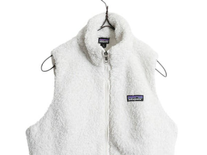 パタゴニア ロスガトス フリース ベスト レディース S / 18年製 Patagonia ハイ パイル ボア 重ね着 フルジップ アウトドア ハイネック 白