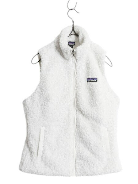 パタゴニア ロスガトス フリース ベスト レディース S / 18年製 Patagonia ハイ パイル ボア 重ね着 フルジップ アウトドア ハイネック 白
