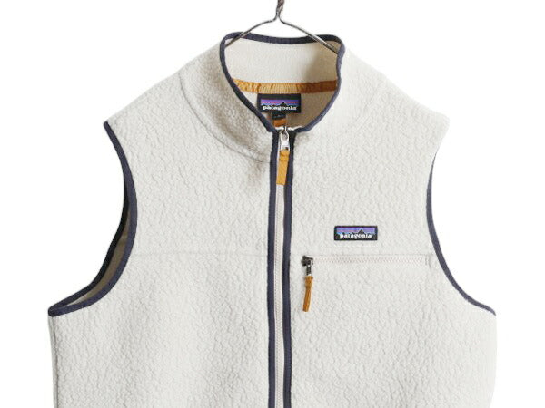 パタゴニア レトロ パイル ベスト レディース L  古着 21年製 Patagonia フリース ボア 重ね着 アウトドア フルジップ ツートン ナチュラル