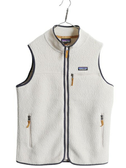 パタゴニア レトロ パイル ベスト レディース L  古着 21年製 Patagonia フリース ボア 重ね着 アウトドア フルジップ ツートン ナチュラル