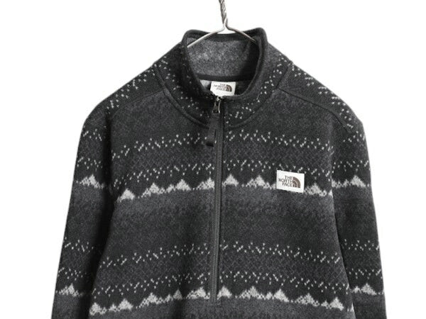 US企画 ノースフェイス ネイティブ 総柄 ゴードン ライオンズ ハーフジップ メンズ L 古着 The North Face フリース セーター ジャケット
