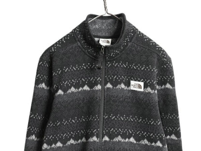 US企画 ノースフェイス ネイティブ 総柄 ゴードン ライオンズ ハーフジップ メンズ L 古着 The North Face フリース セーター ジャケット