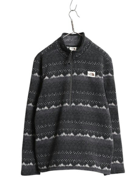 US企画 ノースフェイス ネイティブ 総柄 ゴードン ライオンズ ハーフジップ メンズ L 古着 The North Face フリース セーター ジャケット