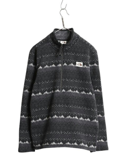 US企画 ノースフェイス ネイティブ 総柄 ゴードン ライオンズ ハーフジップ メンズ L 古着 The North Face フリース セーター ジャケット