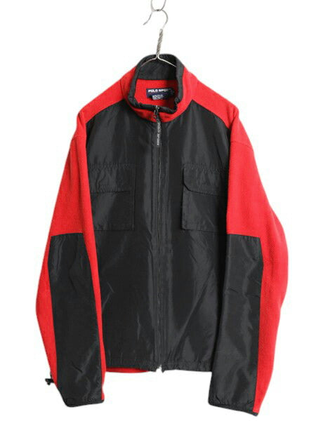 90s ポロスポーツ ラルフローレン ナイロン フリース 切替 ジャケット メンズ XL / オールド フルジップ ジャンパー ツートン 大きいサイズ