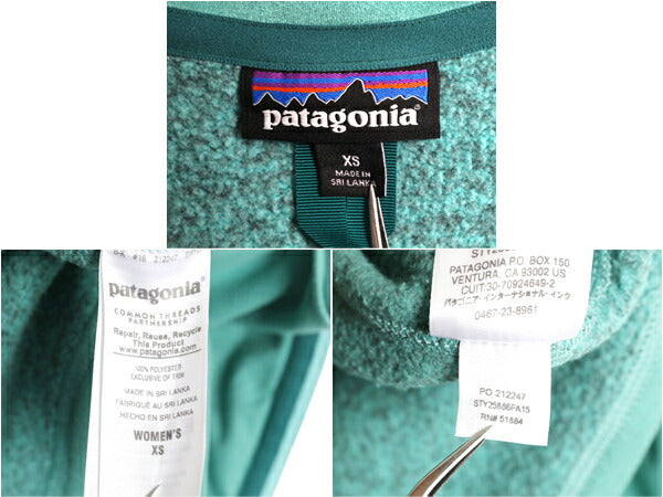パタゴニア ベターセーター ベスト レディース XS / 15年製 Patagoniaフリース セーター 前開き フルジップ アウトドア ハイネック 重ね着