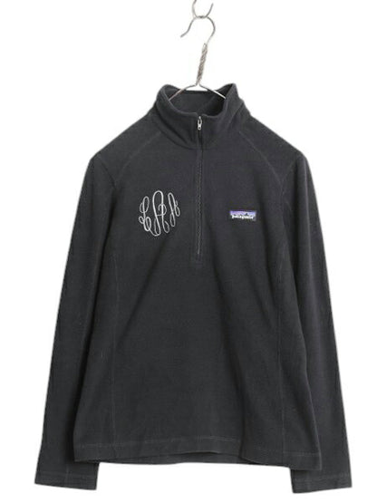 パタゴニア マイクロD ハーフジップ フリース プルオーバー レディース XS 17年製 Patagonia ロンT 長袖 Tシャツ ハイネック 薄手 黒 企業