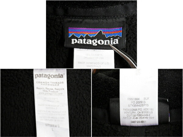 パタゴニア リツール スナップT プルオーバー ジャケット レディース L / 15年製 Patagonia フリース アウトドア ブルゾン ハイネック 黒