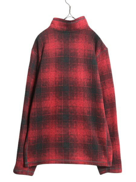 US企画 ノースフェイス チェック ゴードン ライオンズ ハーフジップ メンズ L 古着 The North Face フリース ジャケット ブルゾン オンブレ