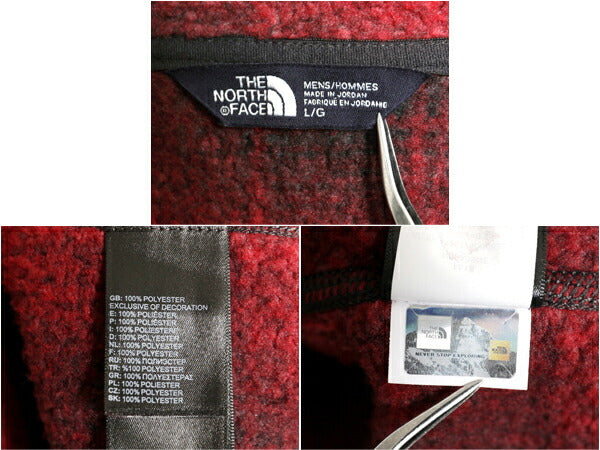 US企画 ノースフェイス チェック ゴードン ライオンズ ハーフジップ メンズ L 古着 The North Face フリース ジャケット ブルゾン オンブレ