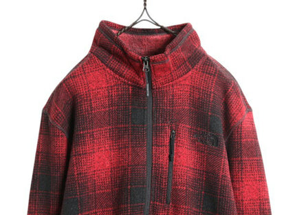 US企画 ノースフェイス チェック ゴードン ライオンズ ハーフジップ メンズ L 古着 The North Face フリース ジャケット ブルゾン オンブレ