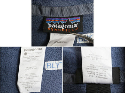 パタゴニア シンプル シンチラ ジャケット メンズ L / 古着 11年製 Patagonia アウトドア フリース  ジャンパー ハイネック フルジップ 青