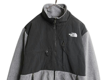 ノースフェイス デナリ ジャケット メンズ S / The North Face DENALI アウトドア フリース ナイロン ブルゾン フルジップ ツートン 黒 灰