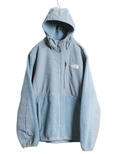 ノースフェイス フード付き デナリ ジャケット レディース XL The North Face DENALI フリース ナイロン パーカー フルジップ ブルゾン 青