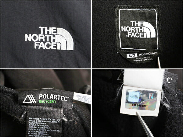 ノースフェイス デナリ ジャケット メンズ L 古着 The North Face DENALI アウトドア ブラック フリース ナイロン ブルゾン フルジップ 黒