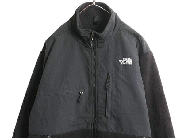 ノースフェイス デナリ ジャケット メンズ L 古着 The North Face DENALI アウトドア ブラック フリース ナイロン ブルゾン フルジップ 黒