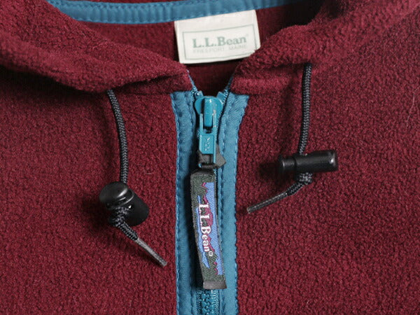 90s エルエルビーン フリース フード パーカー ジャケット メンズ M レディース L / 古着 オールド LLBEAN アウトドア フルジップ ブルゾン