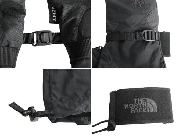 ノースフェイス DRYVENT ナイロン 切替 グローブ レディース XS 黒 古着 THE NORTH FACE アウトドア 手袋 ミトン 裏 フリース 防寒 スキー