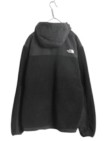 ノースフェイス フード付き デナリ ジャケット メンズ L 古着 The North Face DENALI フリース ナイロン パーカー ジャンパー ブルゾン 黒