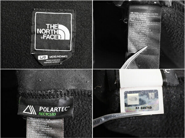 ノースフェイス フード付き デナリ ジャケット メンズ L 古着 The North Face DENALI フリース ナイロン パーカー ジャンパー ブルゾン 黒