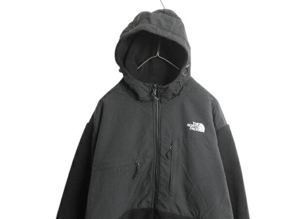 ノースフェイス フード付き デナリ ジャケット メンズ L 古着 The North Face DENALI フリース ナイロン パーカー ジャンパー ブルゾン 黒