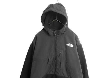 ノースフェイス フード付き デナリ ジャケット メンズ L 古着 The North Face DENALI フリース ナイロン パーカー ジャンパー ブルゾン 黒